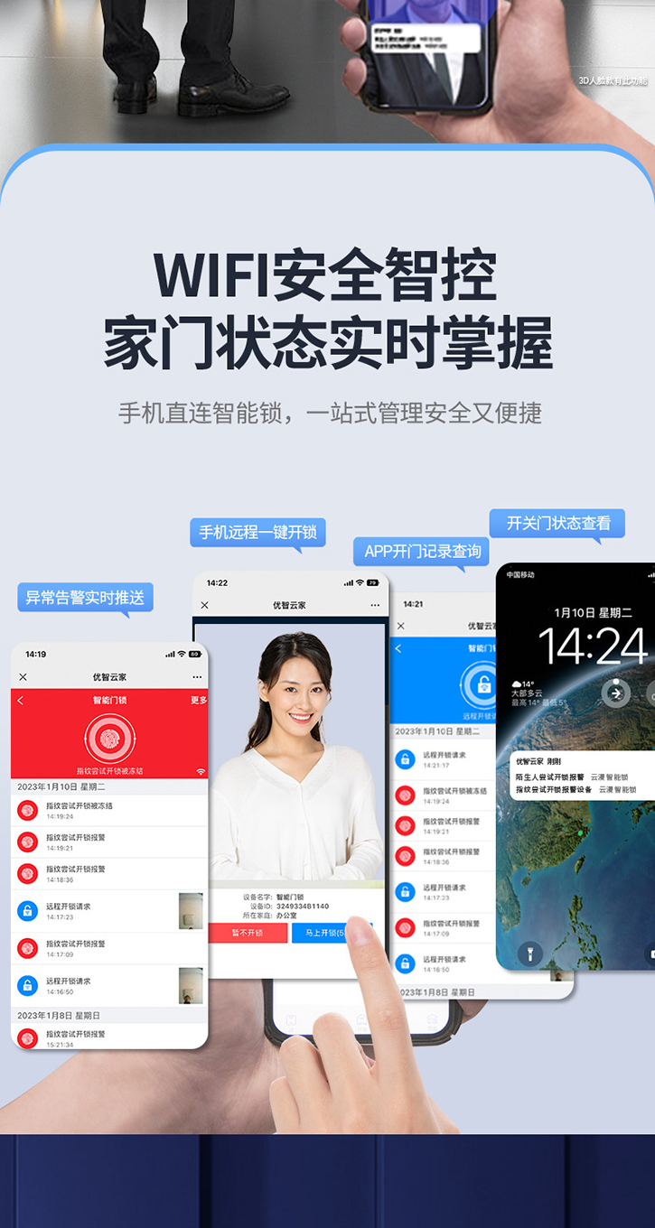 人臉識(shí)別指紋鎖智能鎖全自動(dòng)智能門鎖電子鎖密碼鎖